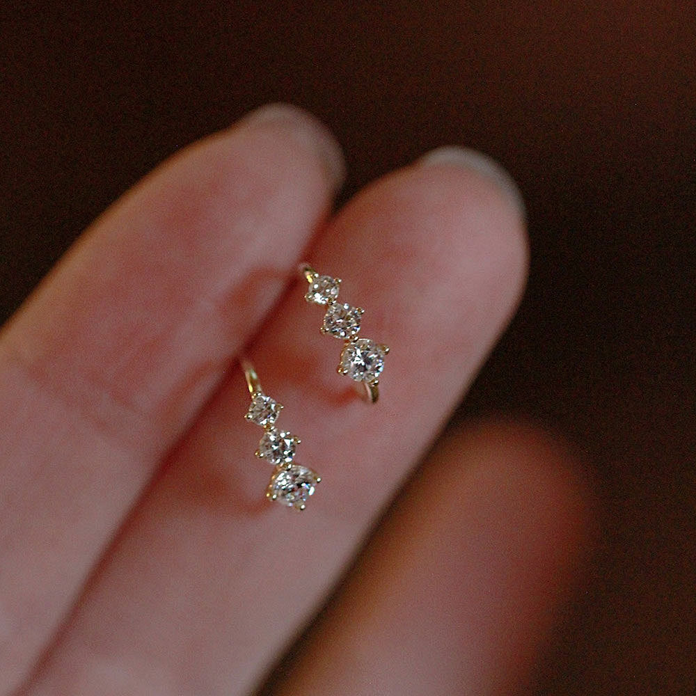 Wholesale Zirconia Diamond Imitation Ear Clip Simple and Versatile Earrings